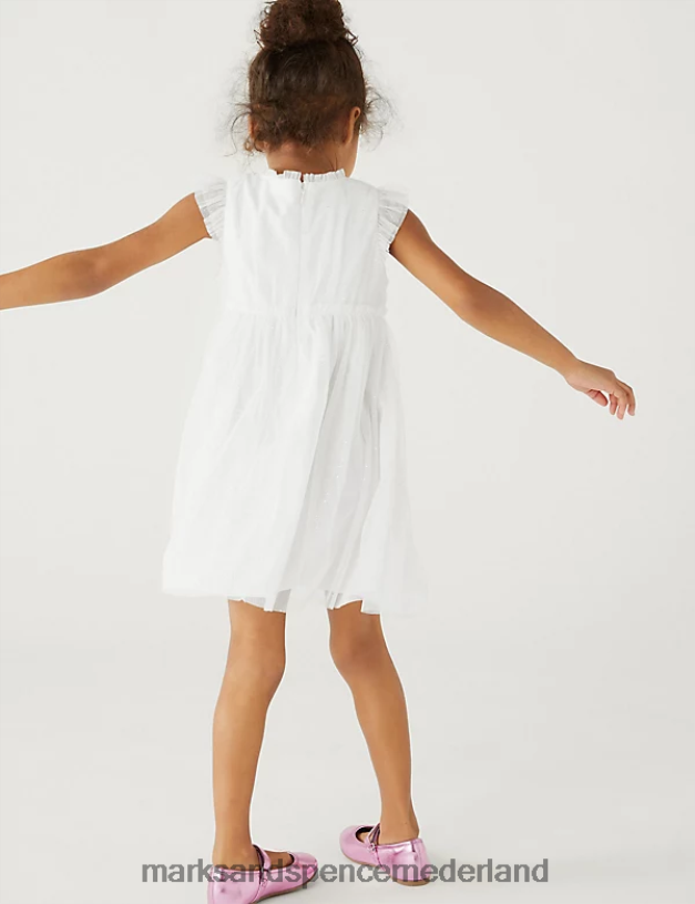 Marks & Spencer kinderen Tule jurk met vlinderapplicaties wit kleding N8VZP8907
