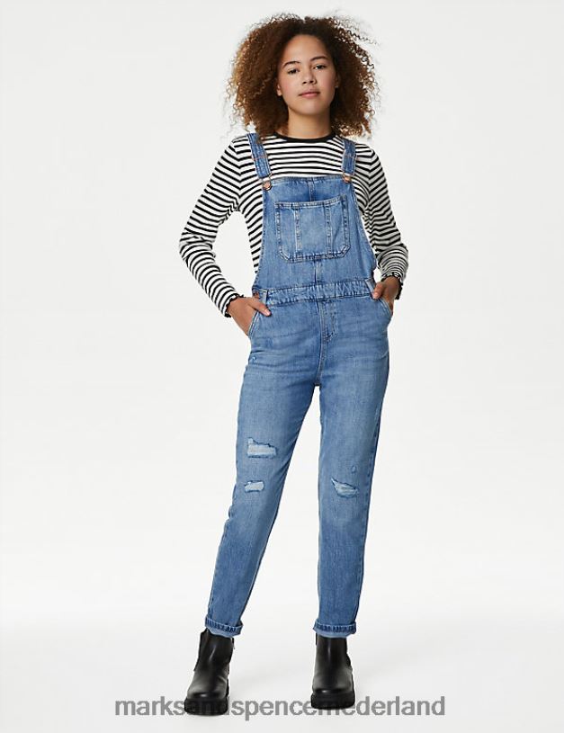 Marks & Spencer kinderen gescheurde tuinbroek denim kleding N8VZP9542