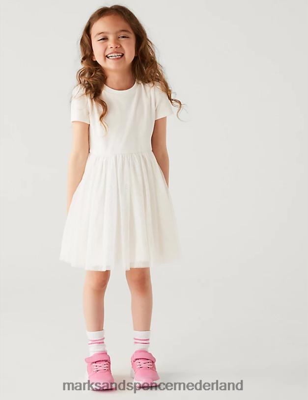 Marks & Spencer kinderen glitter tule jurk ivoor kleding N8VZP9299