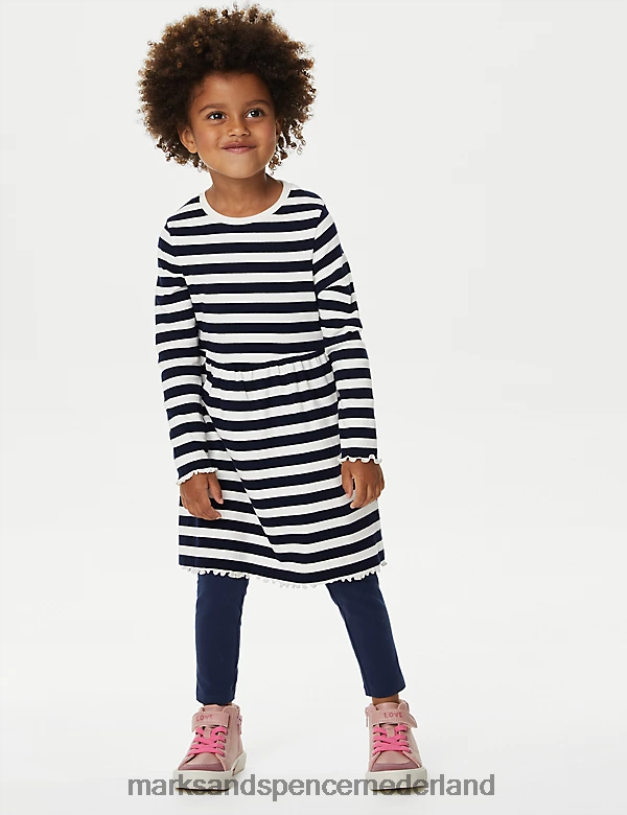 Marks & Spencer kinderen katoenrijke gestreepte jurk multi kleding N8VZP9297