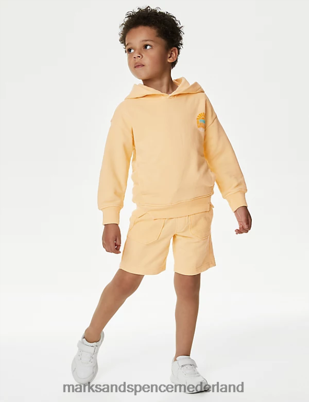Marks & Spencer kinderen katoenrijke top- en broekoutfit geel kleding N8VZP8254