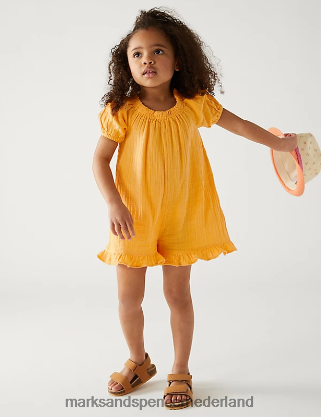 Marks & Spencer kinderen puur katoenen playsuit clementine kleding N8VZP9701