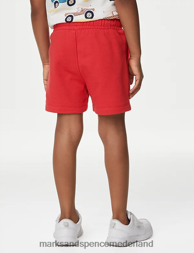 Marks & Spencer kinderen 2 stuks katoenrijke shorts marine/rood kleding N8VZP8023