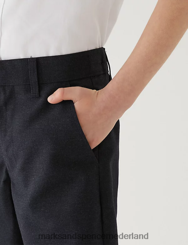 Marks & Spencer kinderen 2 stuks schoolshorts met normale pijpen houtskool mengsel kleding N8VZP8473