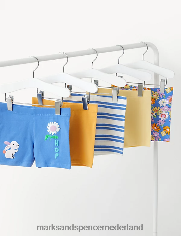 Marks & Spencer kinderen 5 stuks katoenrijke shorts met patroon multi kleding N8VZP9408