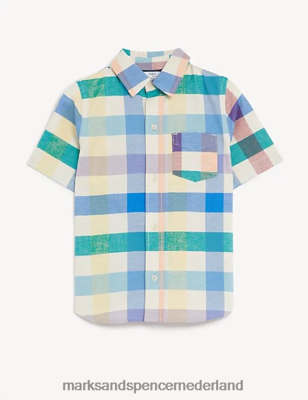 Marks & Spencer kinderen geruit overhemd van puur katoen multi kleding N8VZP7844