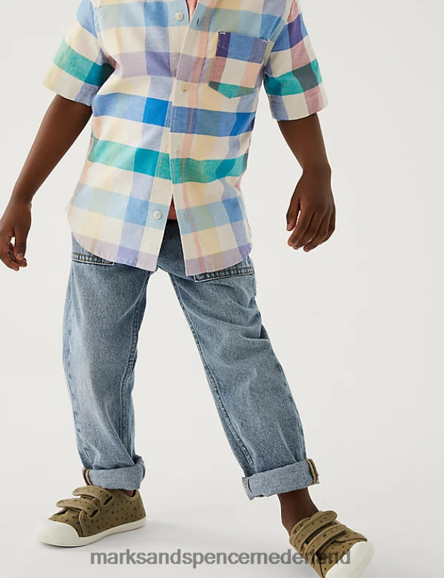 Marks & Spencer kinderen geruit overhemd van puur katoen multi kleding N8VZP7844
