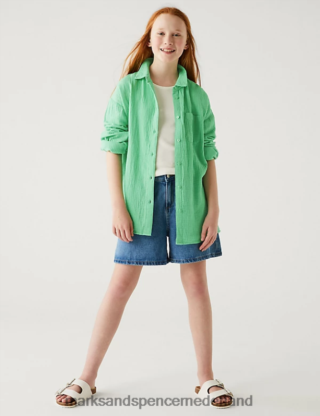 Marks & Spencer kinderen overhemd van puur katoen groente kleding N8VZP8752