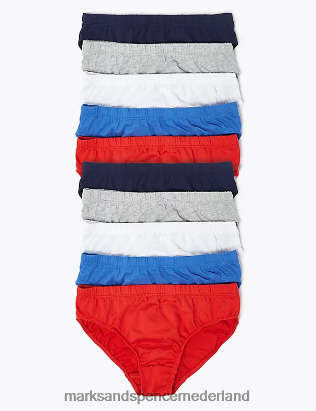 Marks & Spencer kinderen 10 stuks puur katoenen slips rode mix kleding N8VZP8262