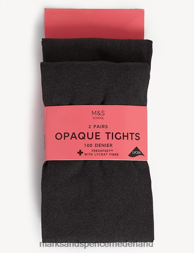 Marks & Spencer kinderen 2 stuks schoolmaillots van 100 denier grijze mergel kleding N8VZP9446