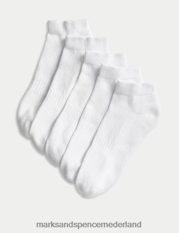 Marks & Spencer kinderen 5 stuks gedempte sneakervoeringen wit kleding N8VZP7966