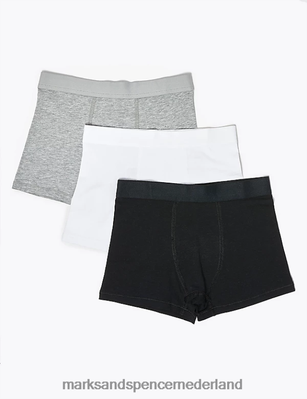 Marks & Spencer kinderen 5 stuks katoenrijke trunks zwart kleding N8VZP8353