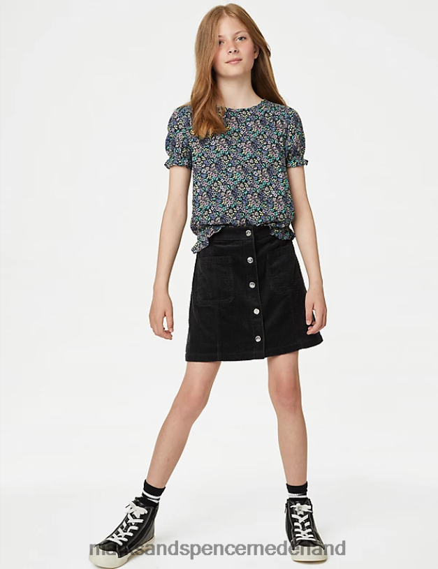 Marks & Spencer kinderen puur katoenen rok houtskool kleding N8VZP9726