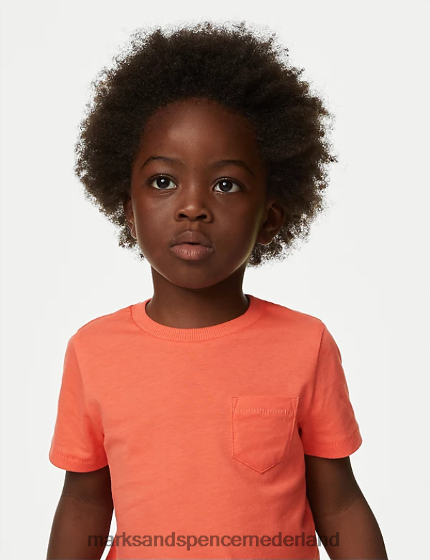 Marks & Spencer kinderen 2 stuks puur katoenen effen T-shirts geel mengsel kleding N8VZP8333