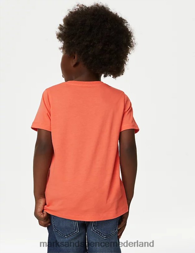Marks & Spencer kinderen 2 stuks puur katoenen effen T-shirts geel mengsel kleding N8VZP8333
