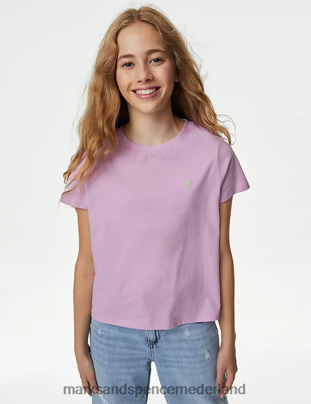 Marks & Spencer kinderen 4 stuks puur katoenen geborduurde palmt-shirts multi kleding N8VZP9739
