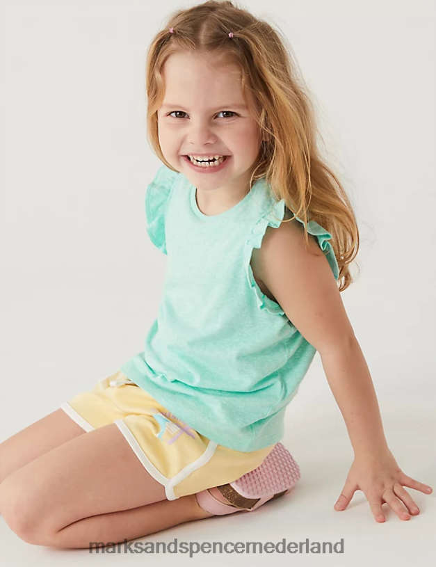 Marks & Spencer kinderen T-shirt van katoenmix aquatisch kleding N8VZP9440