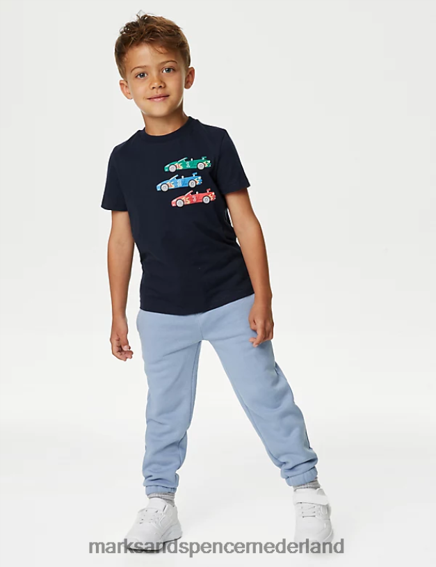 Marks & Spencer kinderen auto-t-shirt van puur katoen marine kleding N8VZP7826