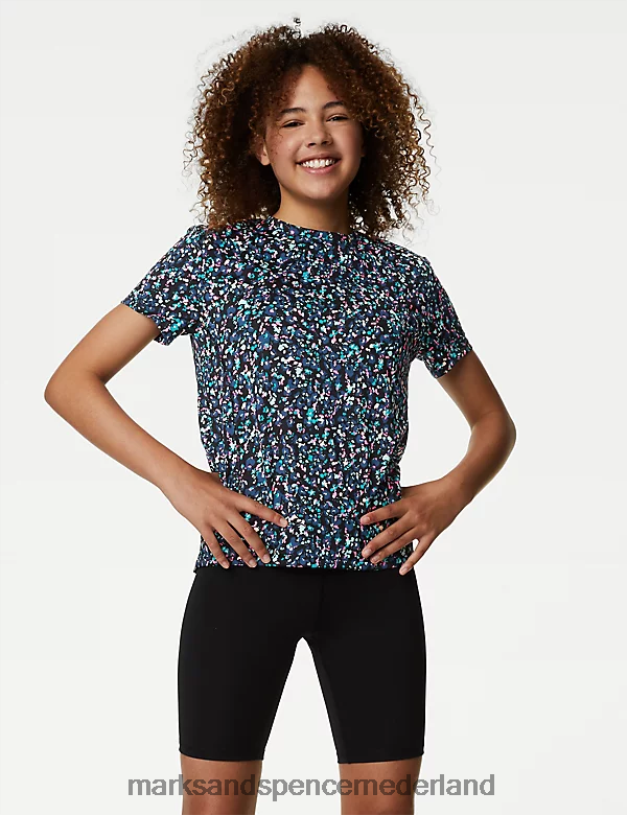 Marks & Spencer kinderen bedrukt sportshirt zwarte mix kleding N8VZP9577