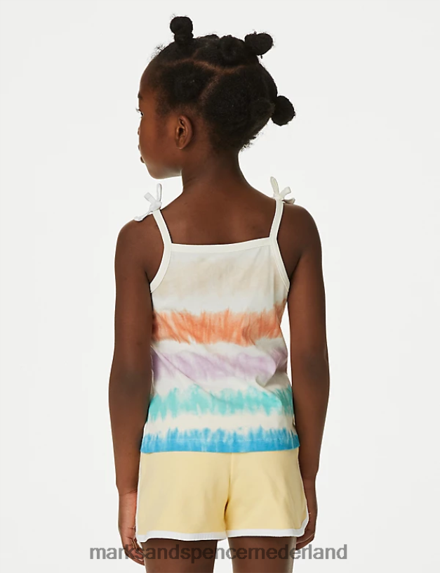 Marks & Spencer kinderen 2 stuks puur katoenen cami-topjes met patroon multi kleding N8VZP9482