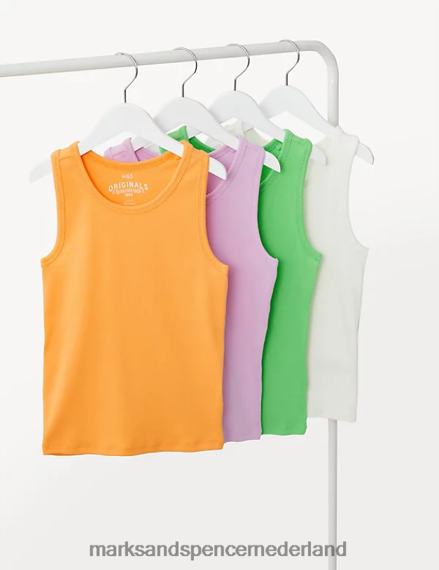 Marks & Spencer kinderen 4 stuks katoenrijke vesten multi kleding N8VZP9815