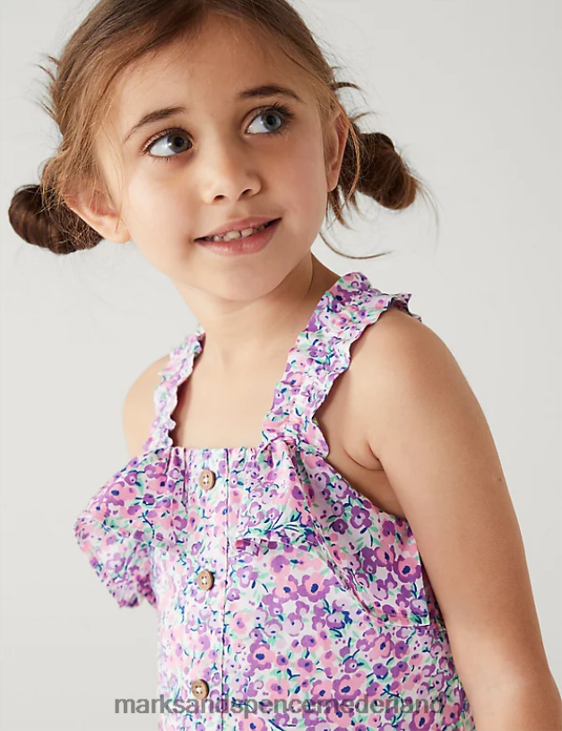 Marks & Spencer kinderen Puur katoenen bloementopje multi kleding N8VZP9829