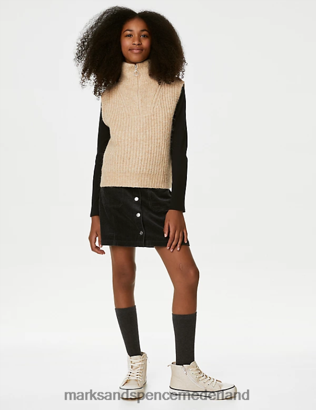 Marks & Spencer kinderen gebreid vest met ritssluiting bruin kleding N8VZP9364