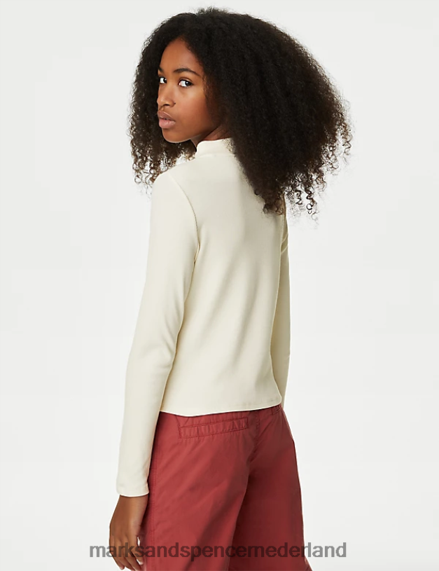 Marks & Spencer kinderen katoenrijke geribde top ivoor kleding N8VZP9192