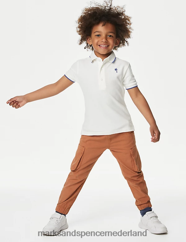 Marks & Spencer kinderen poloshirt van puur katoen ivoor kleding N8VZP8249