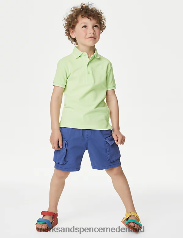Marks & Spencer kinderen poloshirt van puur katoen lichte appel kleding N8VZP8248