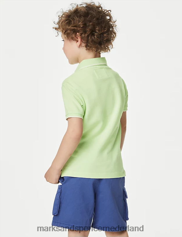 Marks & Spencer kinderen poloshirt van puur katoen lichte appel kleding N8VZP8248