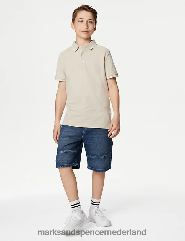 Marks & Spencer kinderen poloshirt van puur katoen steen kleding N8VZP8884