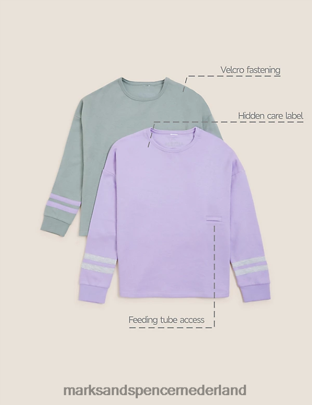 Marks & Spencer kinderen 2 stuks adaptieve sweatshirts multi kleding N8VZP9442