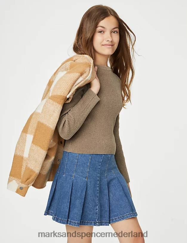 Marks & Spencer kinderen gebreide gestreepte trui nerts kleding N8VZP9838