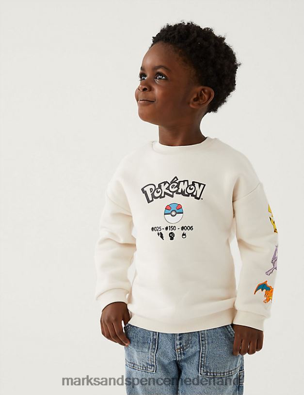 Marks & Spencer kinderen katoenrijk Pokemon-sweatshirt steen kleding N8VZP7985