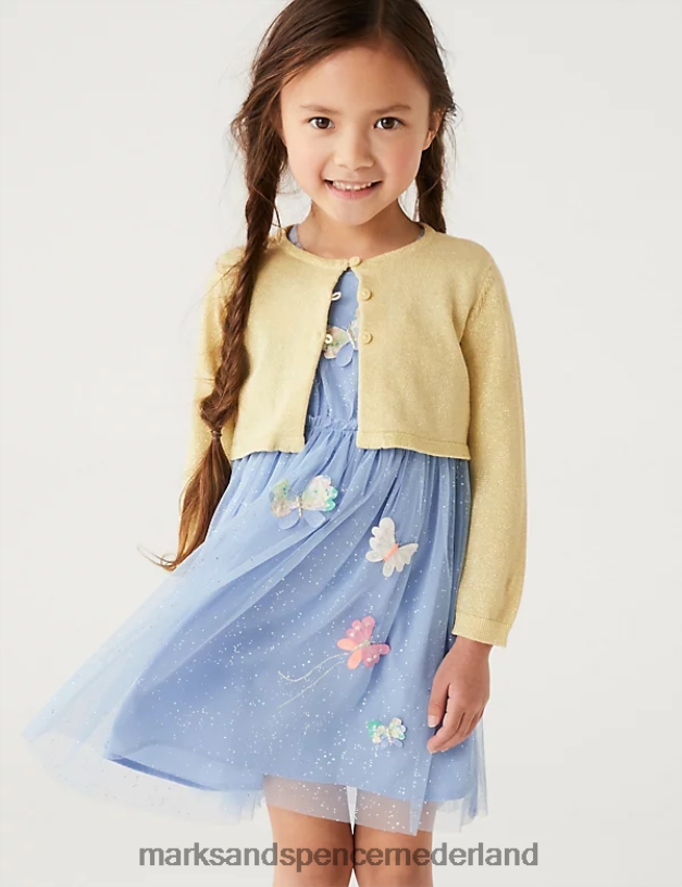 Marks & Spencer kinderen katoenrijk glittervest goud kleding N8VZP9576