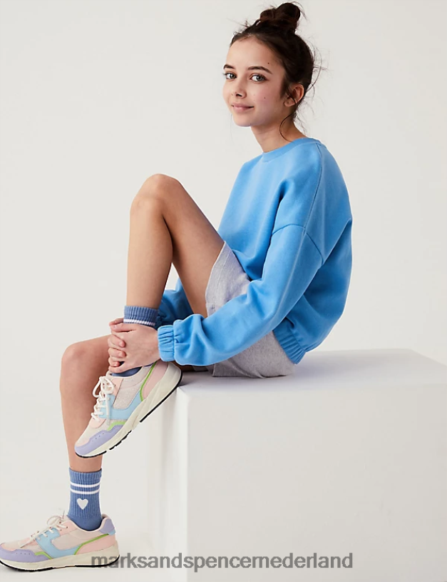 Marks & Spencer kinderen katoenrijk sweatshirt blauw kleding N8VZP9313