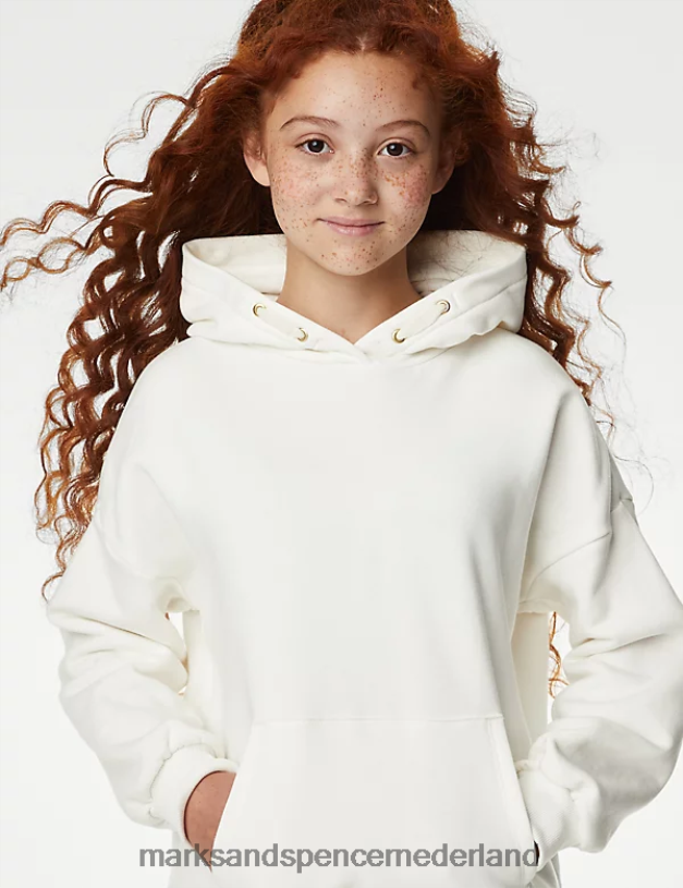Marks & Spencer kinderen katoenrijke hoodie ivoor kleding N8VZP8945