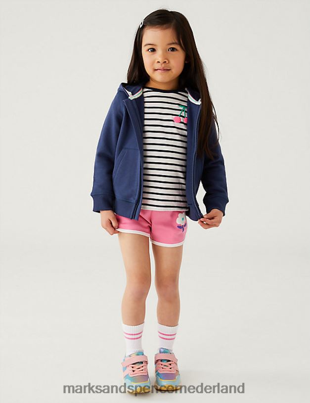 Marks & Spencer kinderen katoenrijke hoodie marine kleding N8VZP7776