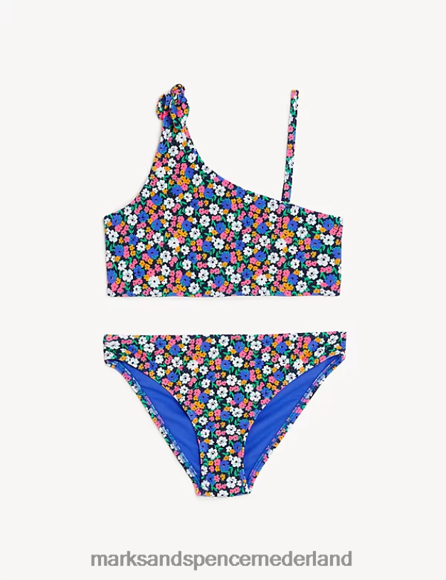 Marks & Spencer kinderen bikini met één schouder en bloemenprint multi kleding N8VZP9388