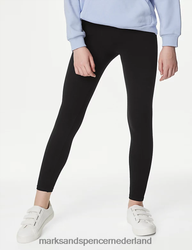 Marks & Spencer kinderen 2 stuks katoenrijke leggings zwart kleding N8VZP9765
