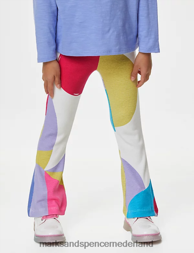Marks & Spencer kinderen Uitlopende leggings met veel katoen en patroon multi kleding N8VZP9102