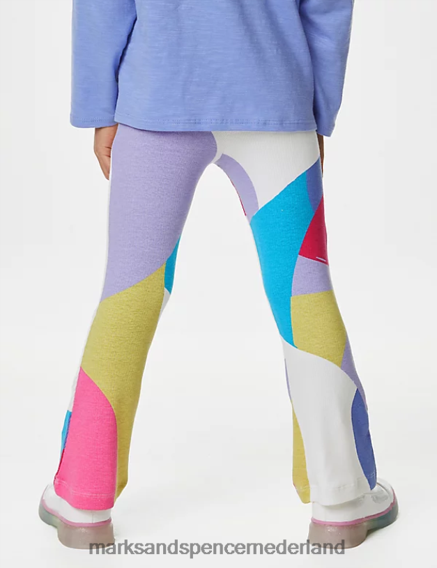 Marks & Spencer kinderen Uitlopende leggings met veel katoen en patroon multi kleding N8VZP9102
