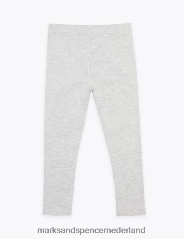 Marks & Spencer kinderen katoenrijke effen legging grijs kleding N8VZP9685