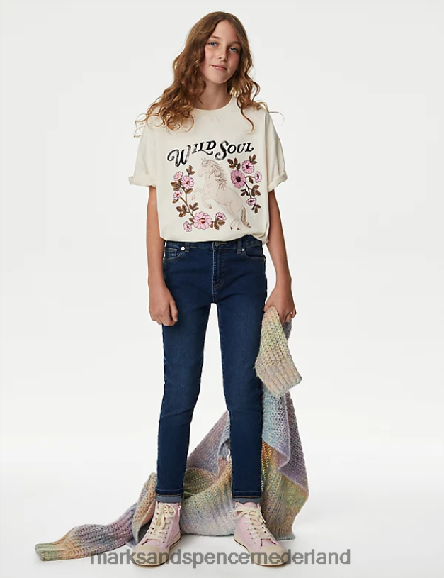 Marks & Spencer kinderen skinny denimjeans blauwe denim kleding N8VZP8842