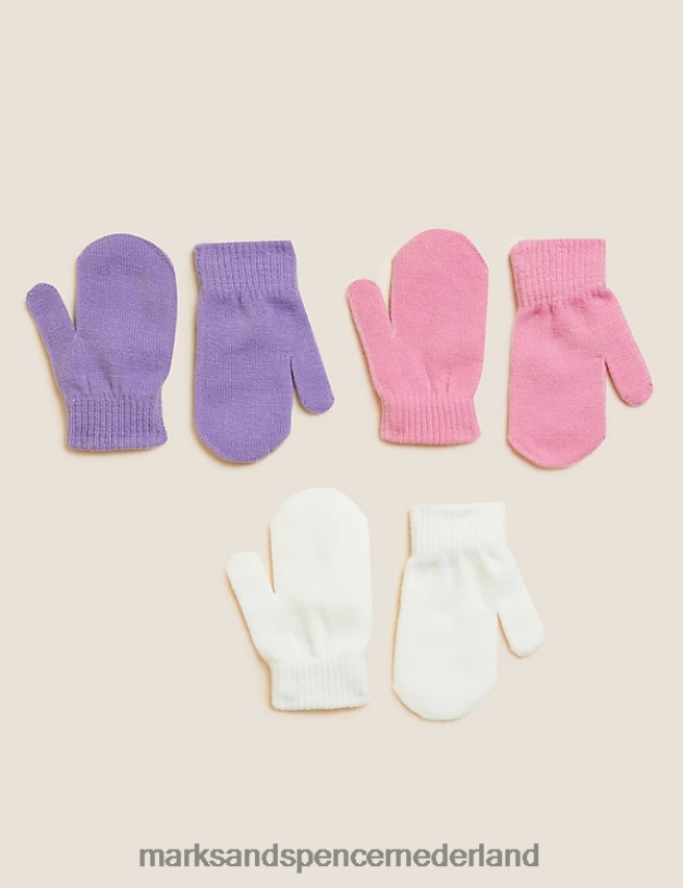 Marks & Spencer kinderen 3 stuks wanten chili kleding N8VZP8437