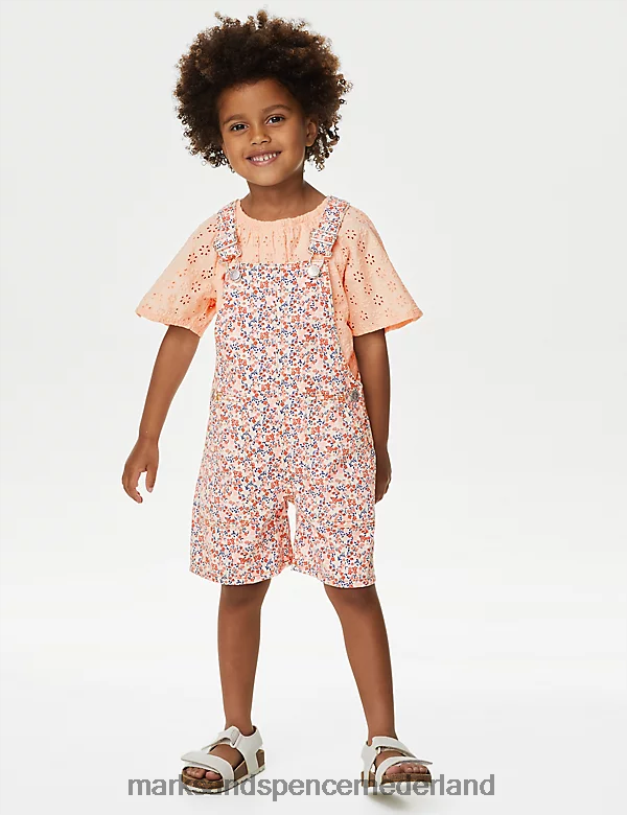Marks & Spencer kinderen katoenrijke bloemenoutfit multi kleding N8VZP9285