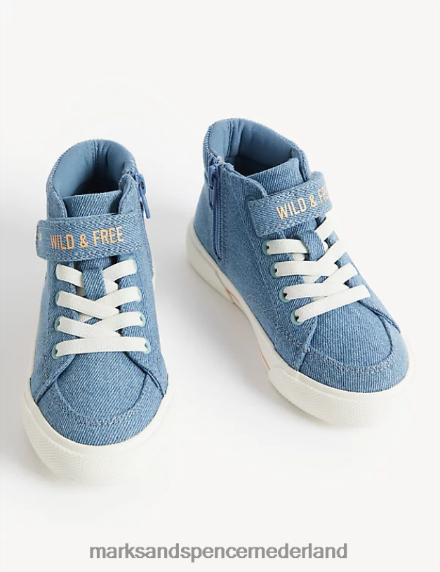 Marks & Spencer kinderen Freshfeet hoge eenhoorn-topjes denim schoenen N8VZP8983