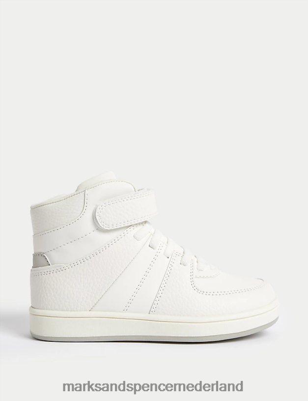 Marks & Spencer kinderen Freshfeet hoge sneakers met riptape wit schoenen N8VZP8047