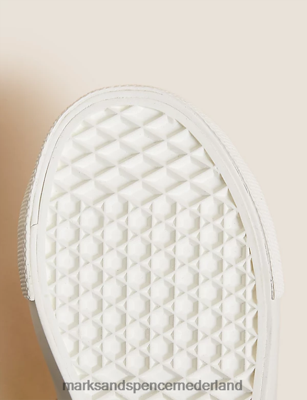 Marks & Spencer kinderen Freshfeet hoge topjes met rits wit schoenen N8VZP8467